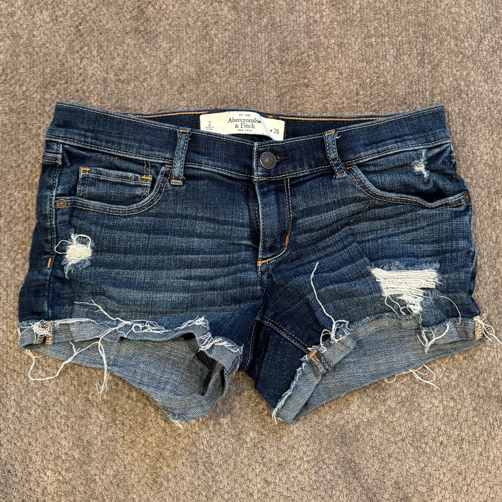 Abercrombie low rise jean shorts